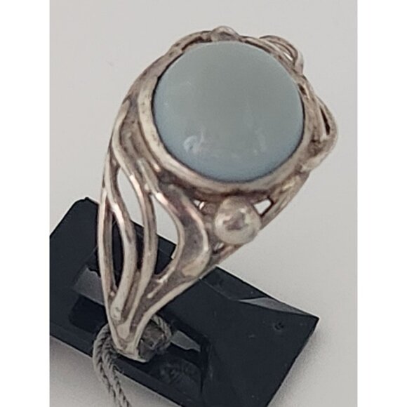 Ring Blue Chaladony Size 11 Silver 6.3 gr Jerry Fran Harr 25 mm 10 mm Stone - Picture 9 of 15